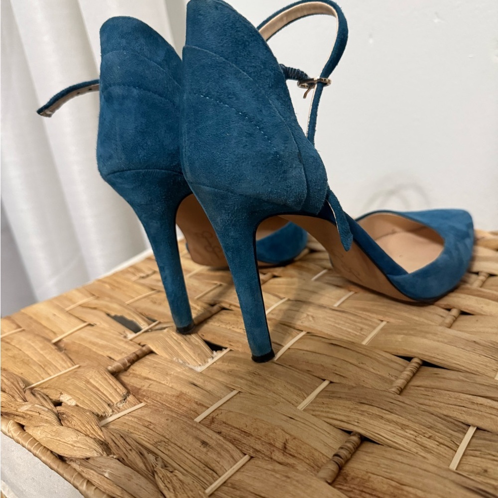 Jessica Simpson Blue Stiletto Heels with Ankle Strap - Picture 5 of 5